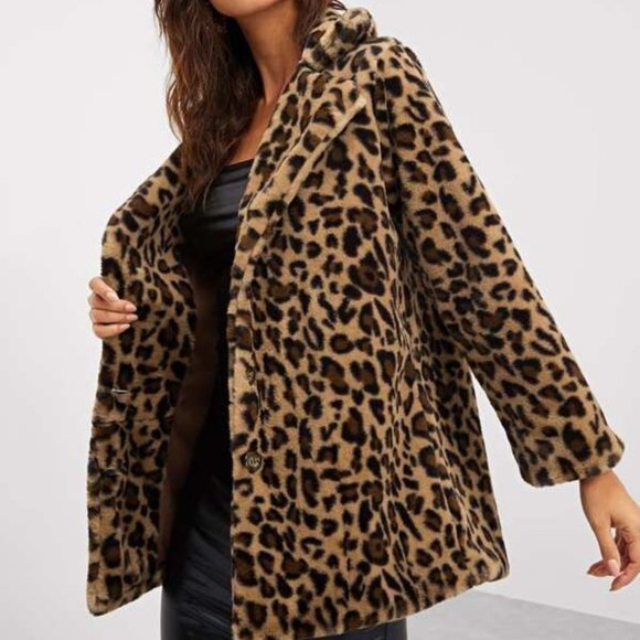 Glamour Girl Leopard Print Faux Fur Teddy Coat - Picture 7 of 14